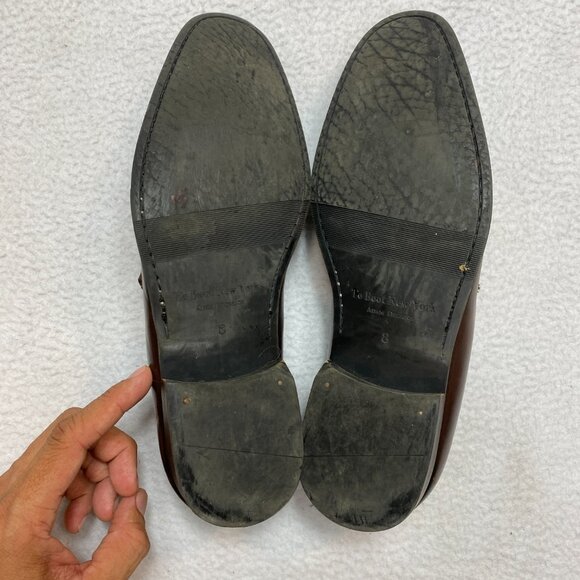 To Boot New York Loafers Shoes Mens 8 Brown Leather Slip On Made In Italy - Picture 12 of 12